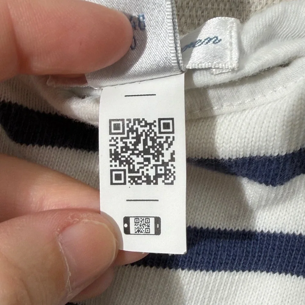 Ralph Lauren Dress Kids 12M White Navy Blue Nautical Peplum Striped Long Sleeve